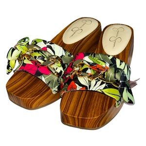 Jessica Simpson Resima Womens Satin Chain Slide Sandals Size 6M